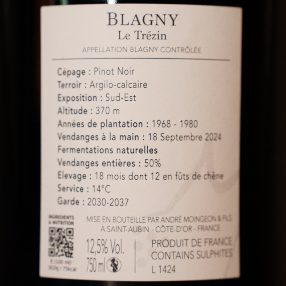 Blagny 'Le Trezin' 2024 - Domaine Moingeon