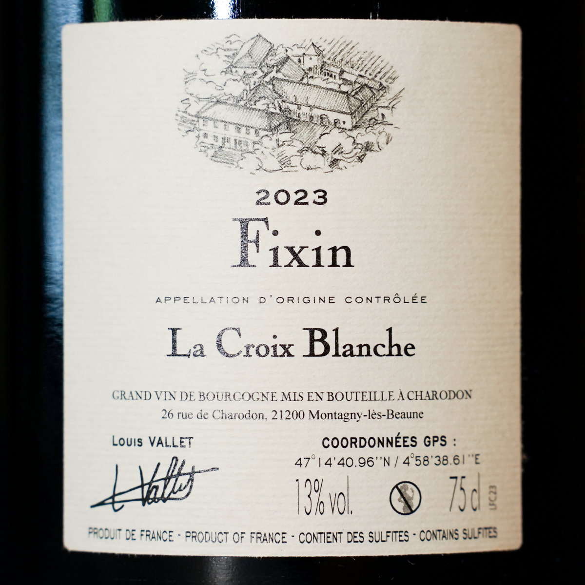 Fixin 'La croix blanche' 2023 - Charodon par L. Vallet