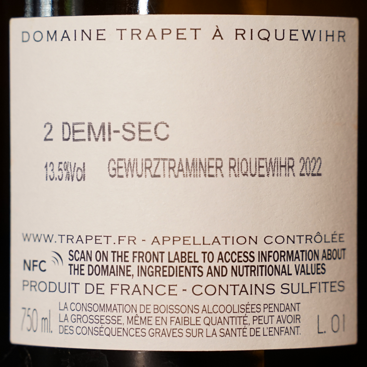 Gewürztraminer Riquewihr 2022 - Domaine Trapet Alsace