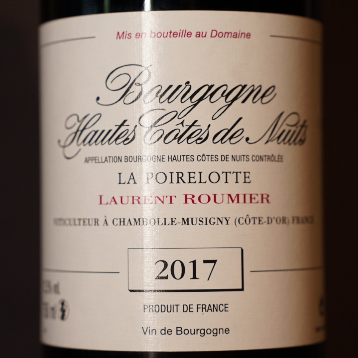 Hautes Côtes de Nuits 'La Poirelotte' 2017 - Laurent Roumier
