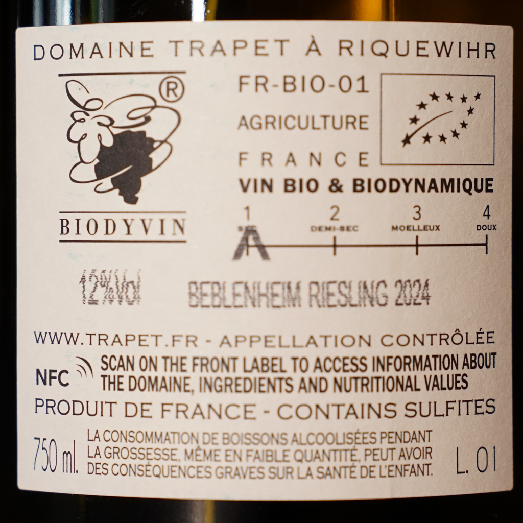 Riesling Beblenheim 2024 - Domaine Trapet Alsace
