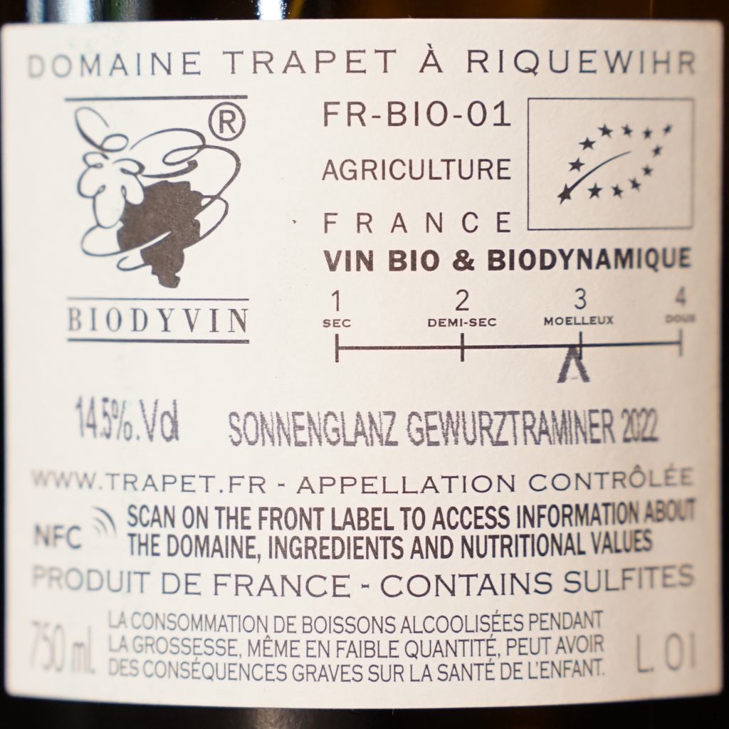 Sonnenglanz Grand Cru 2022 - Domaine Trapet Alsace