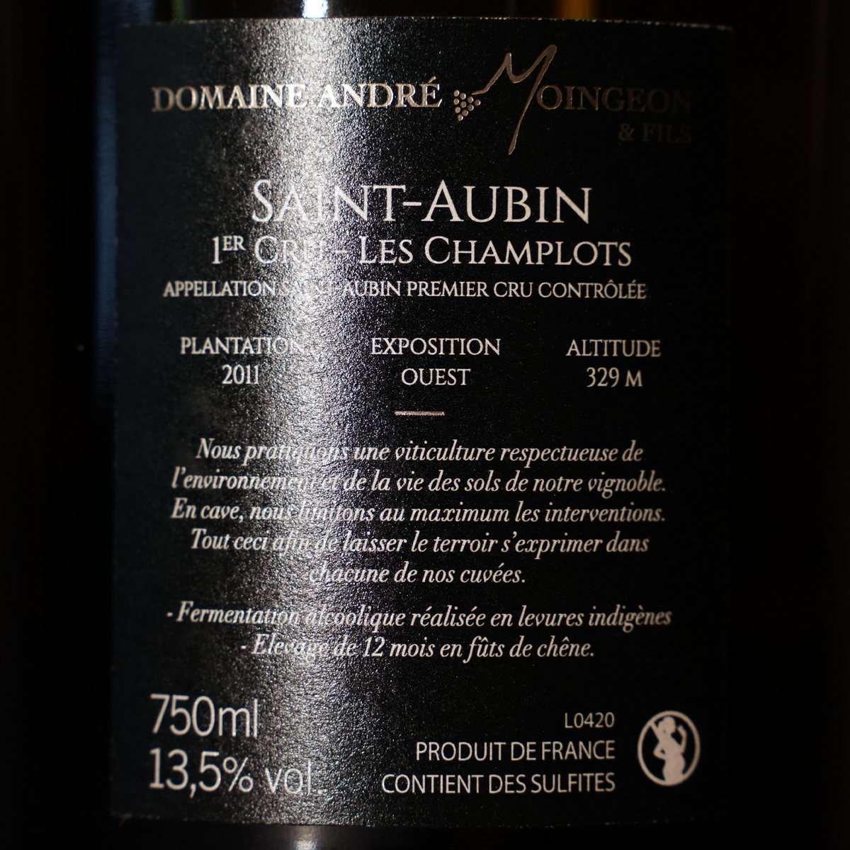 Saint-Aubin 1er Cru 'Les Champlots' 2020 - Domaine Moingeon