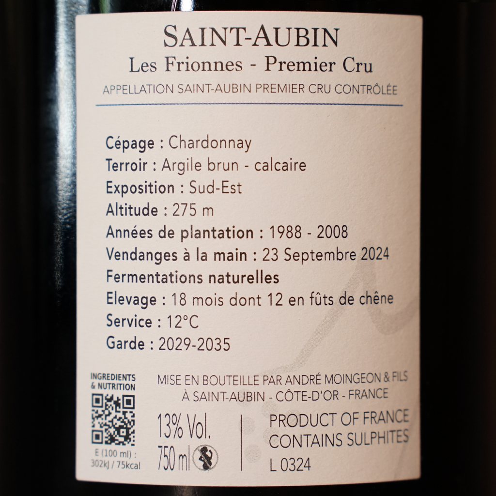 Saint-Aubin 1er Cru 'Les Frionnes' 2024 - Domaine Moingeon