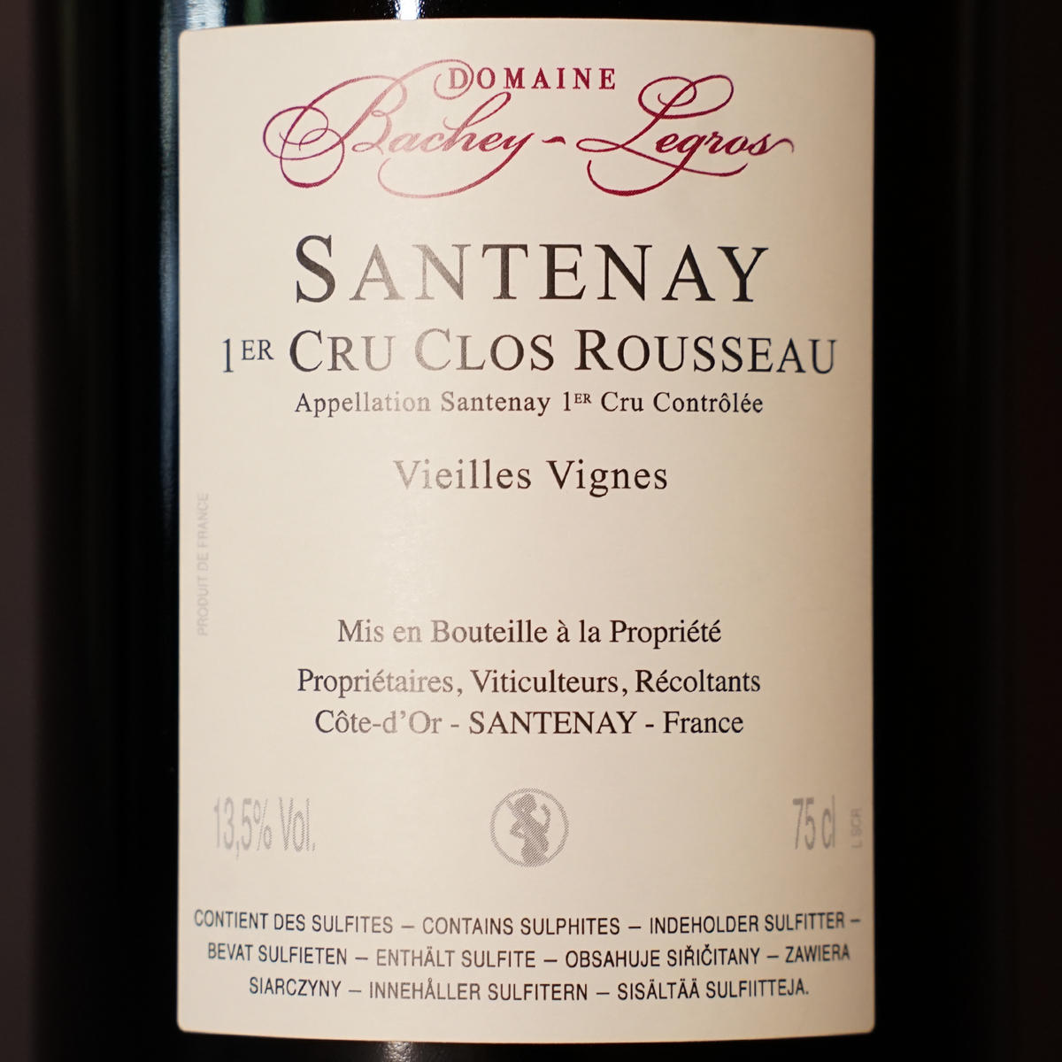 Santenay 1er Cru Clos Rousseau 2022 - Domaine Bachey Legros